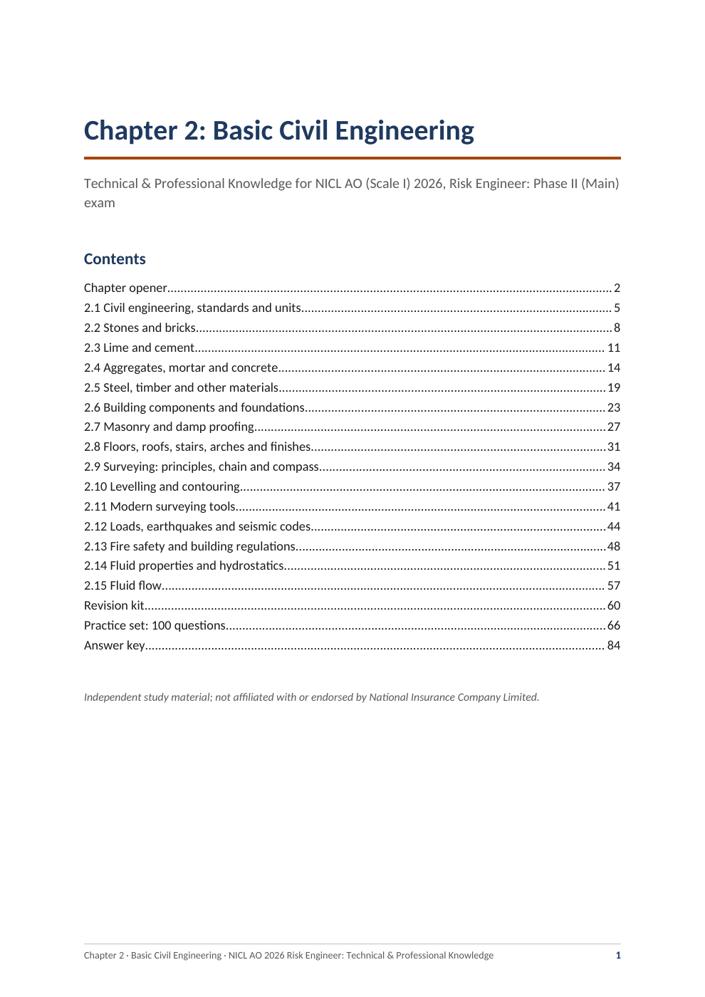 Basic Civil Engineering, original PDF page 1. Download the sample PDF for selectable text.