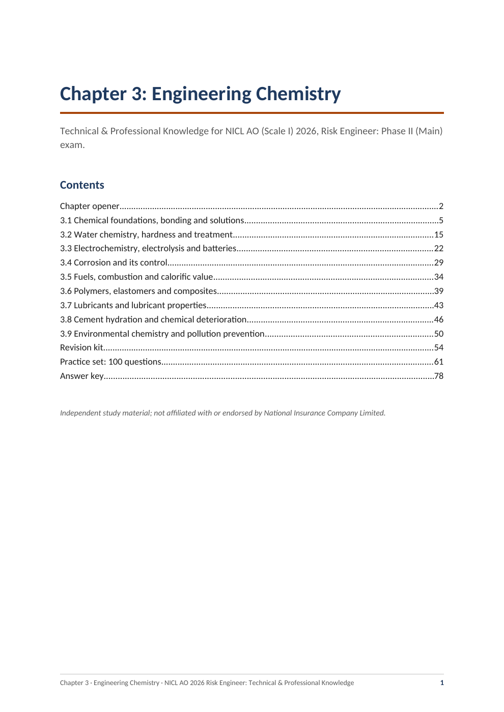 Engineering Chemistry, original PDF page 1. Download the sample PDF for selectable text.